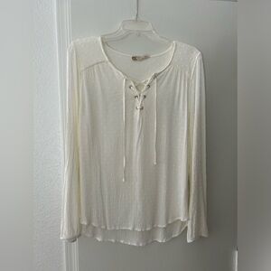 Pink Republic Ivory Long Sleeve Top Tunic. Size Medium